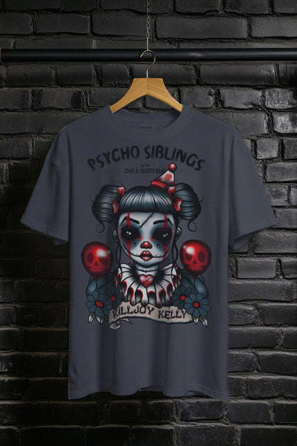 Killjoy Kelly Clown Creepy Girl | Psycho Sibling T-shirt