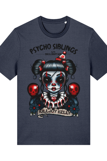 Killjoy Kelly Clown Creepy Girl | Psycho Sibling T-shirt