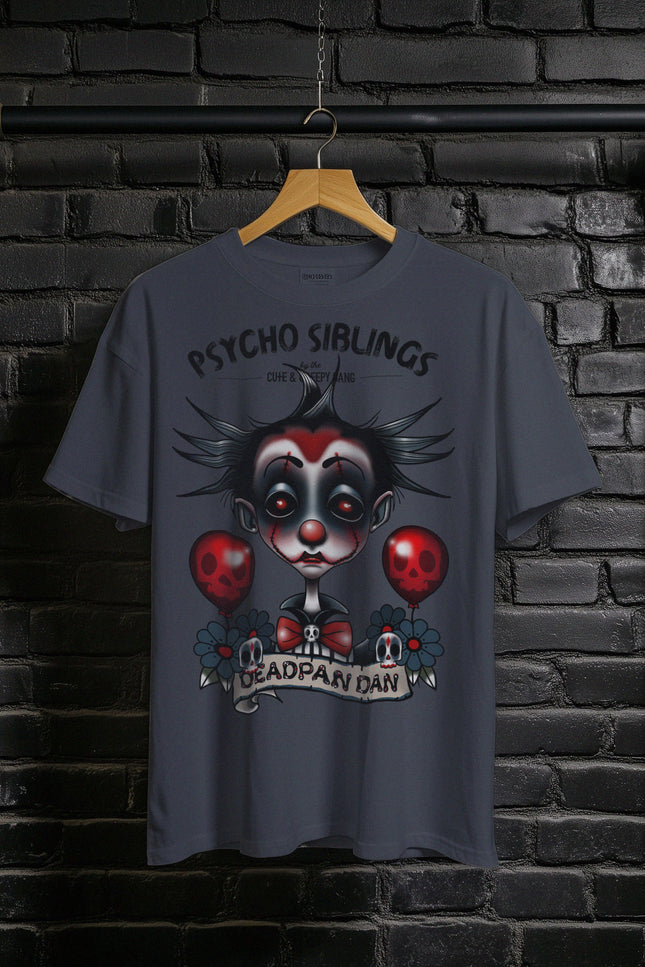 Deadpan Dan Creepy Clown Boy | Psycho Sibling T-shirt