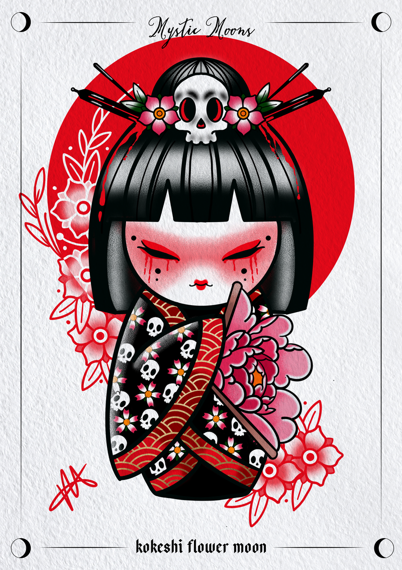 Kokeshi Flower Moon