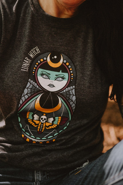 Lunar Witch - Cute & Creepy Doll Tattoo T-shirt