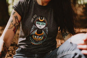 Lunar Witch - Cute & Creepy Doll Tattoo T-shirt