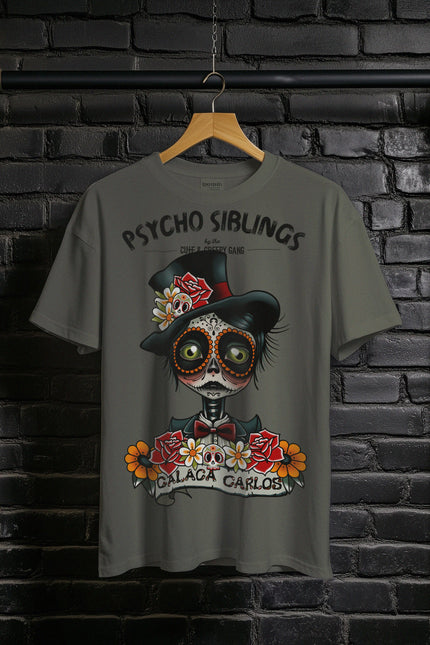 Calaca Carlos Day of the Dead Calaveras | Psycho Siblings T-shirt