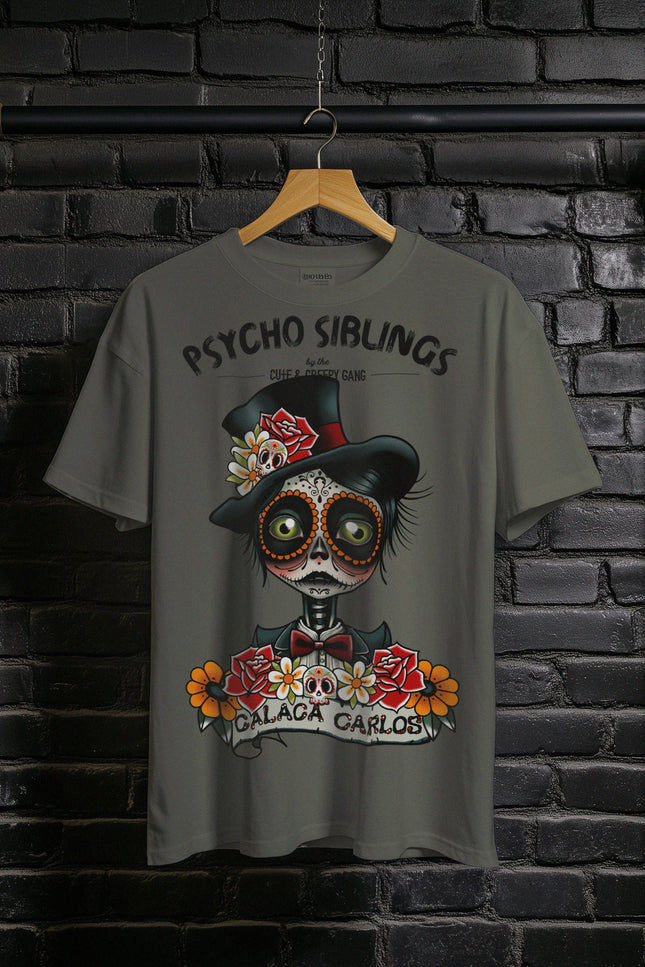 Calaca Carlos Day of the Dead Calaveras | Psycho Siblings T-shirt