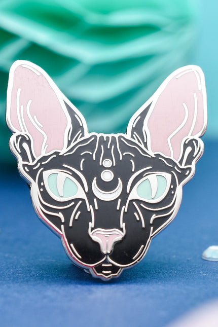 Lunar Witch Black Cat Enamel Pin
