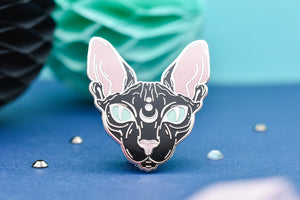 Lunar Witch Black Cat Enamel Pin