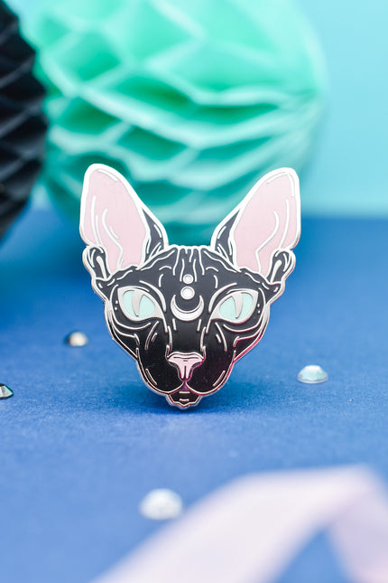 Lunar Witch Black Cat Enamel Pin