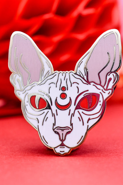 Cute & Creepy Gang | Lunar Witch White Cat Enamel Pin