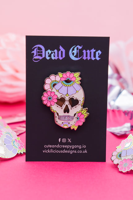 Dead Beautiful Sugar Skull Enamel Pin