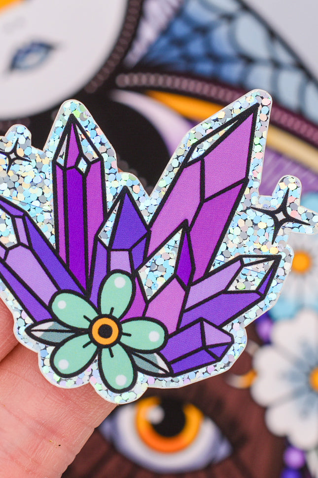 Lunar Witch Moon Crystal glitter sticker
