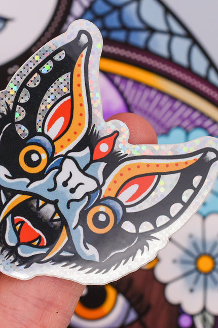  Lunar Witch Bat glitter sticker
