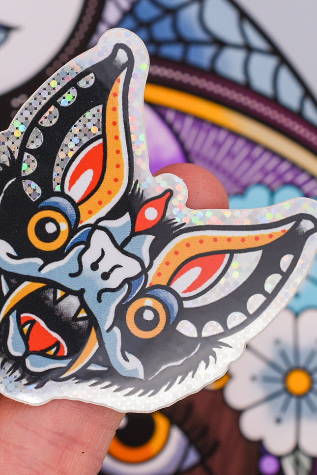  Lunar Witch Bat glitter sticker