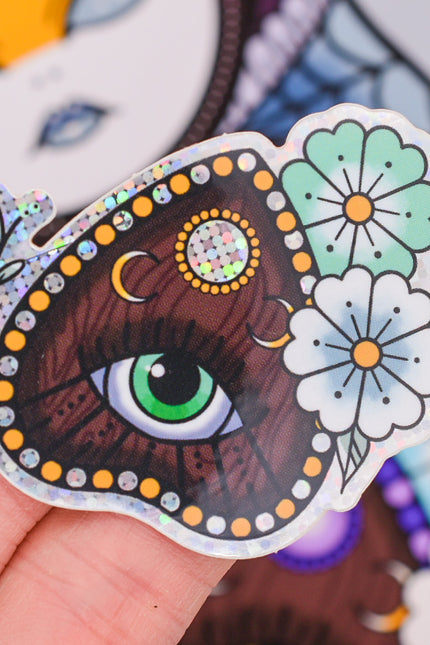 Lunar Witch Ouija Planchette glitter sticker