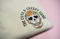 Cute & Creepy Gang Yellow Rose Dead Cute Sugar Skull T-shirt - front and back print