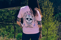 Cute & Creepy Gang Candy Pink Cross Dead Cute Sugar Skull - Front & Back Print