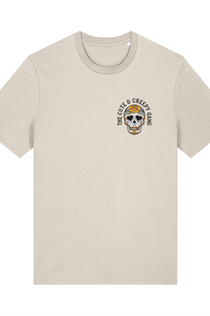 Cute & Creepy Gang Yellow Rose Dead Cute Sugar Skull front and back print T-shirt