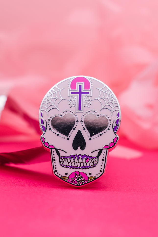 Dead Cute Sacred Skull Candy Enamel Pin