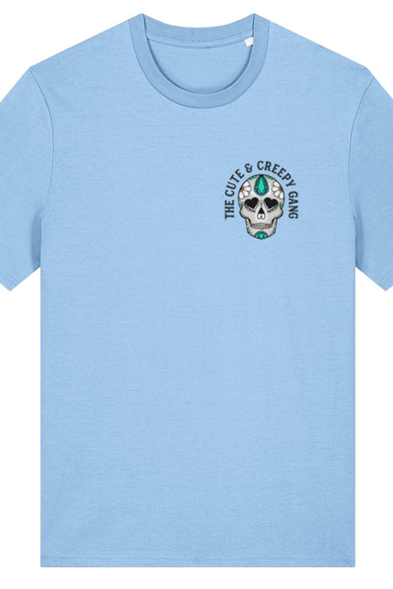 Cute & Creepy Gang Ditsy Daisy Sugar Skull Skull Front & Back Print T-shirt