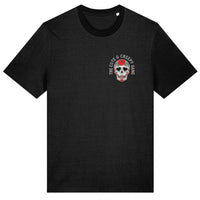 Cute & Creepy Gang red rose Dead Cute Sugar Skull black T-shirt - front and back print