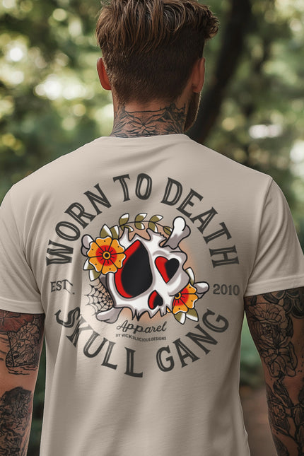 Dead Cute Skull Gang | Front & Back Print Desert Dust T-shirt