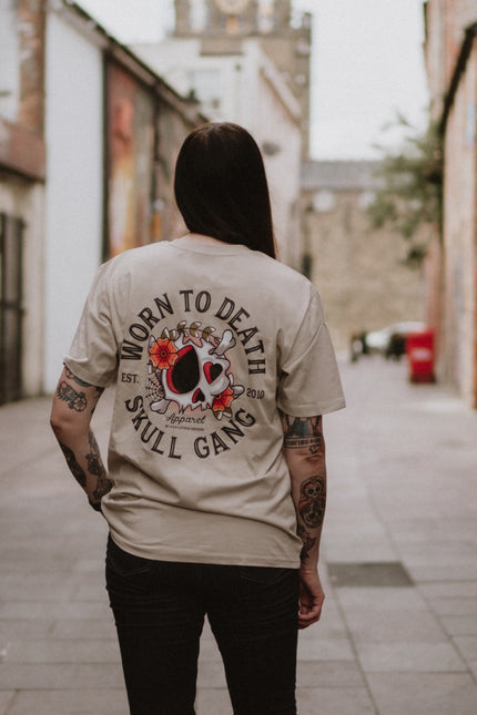 Dead Cute Skull Gang | Front & Back Print Desert Dust T-shirt