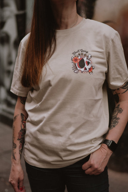 Dead Cute Skull Gang | Front & Back Print Desert Dust T-shirt