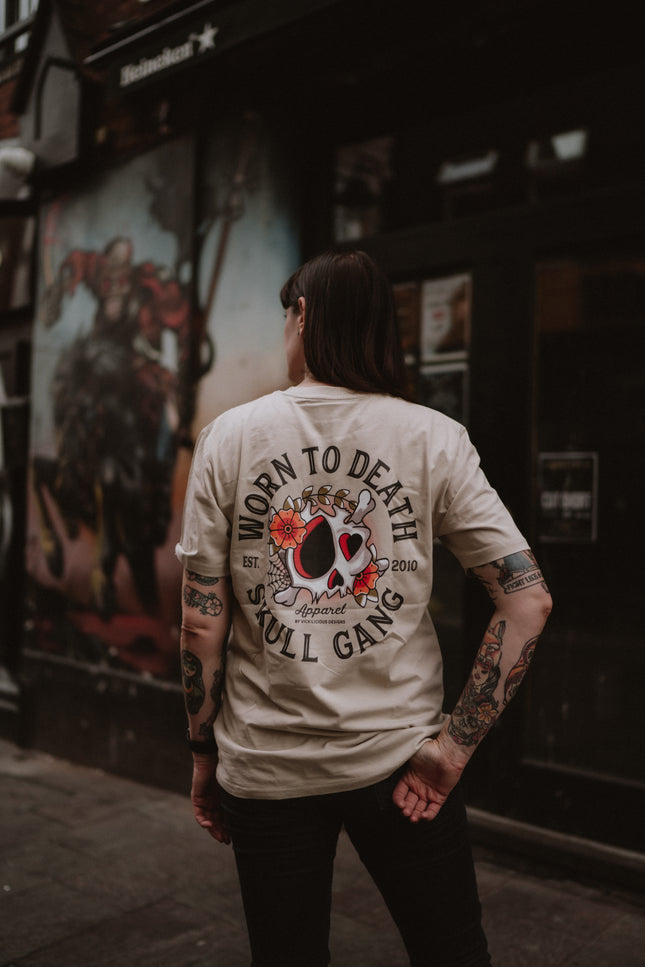 Dead Cute Skull Gang | Front & Back Print Desert Dust T-shirt