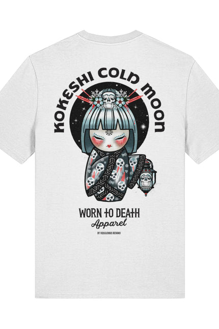 Kokeshi ColdMoon | Front & Back Print White T-shirt