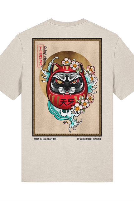 Tenga Wolf Moon Daruma Doll |  Front & Back Print T-shirt