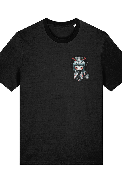 Kokeshi Cold Moon | Front & Back Print Black T-shirt